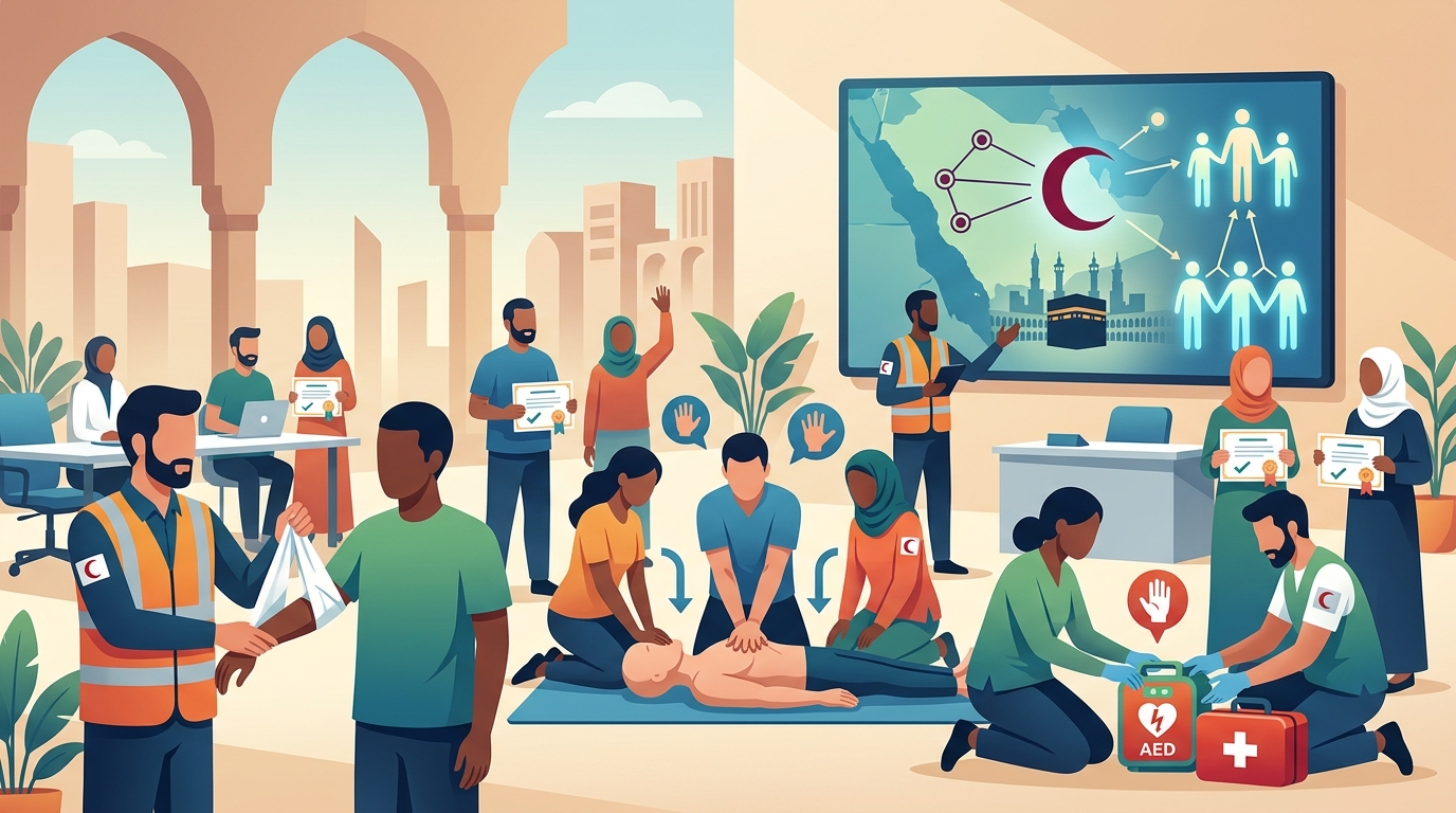 الهلال الأحمر يؤهل 36 ألف مستفيد للتعامل مع الطوارئ بمكة