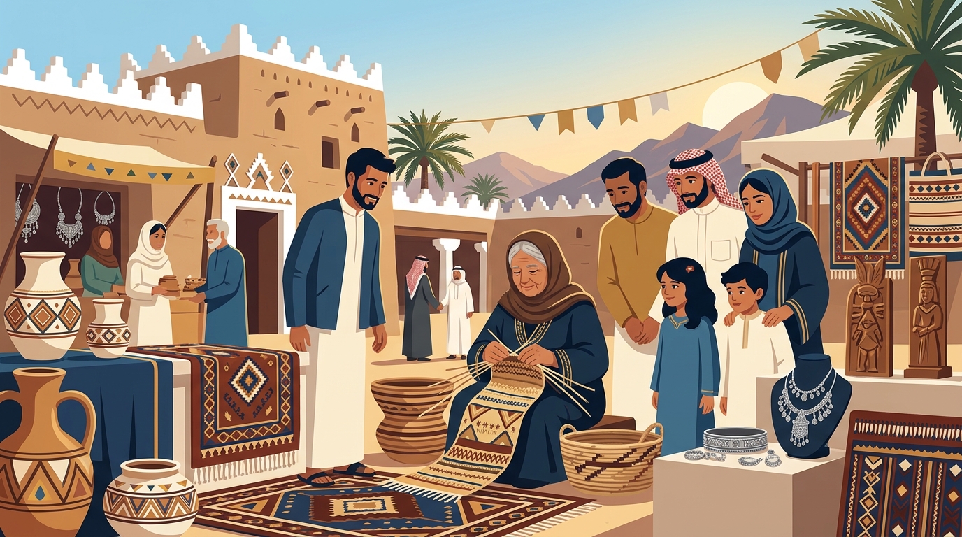 ركن الحرف اليدوية يجذب زوار مهرجان خيرات نجران ويبرز التراث المحلي
