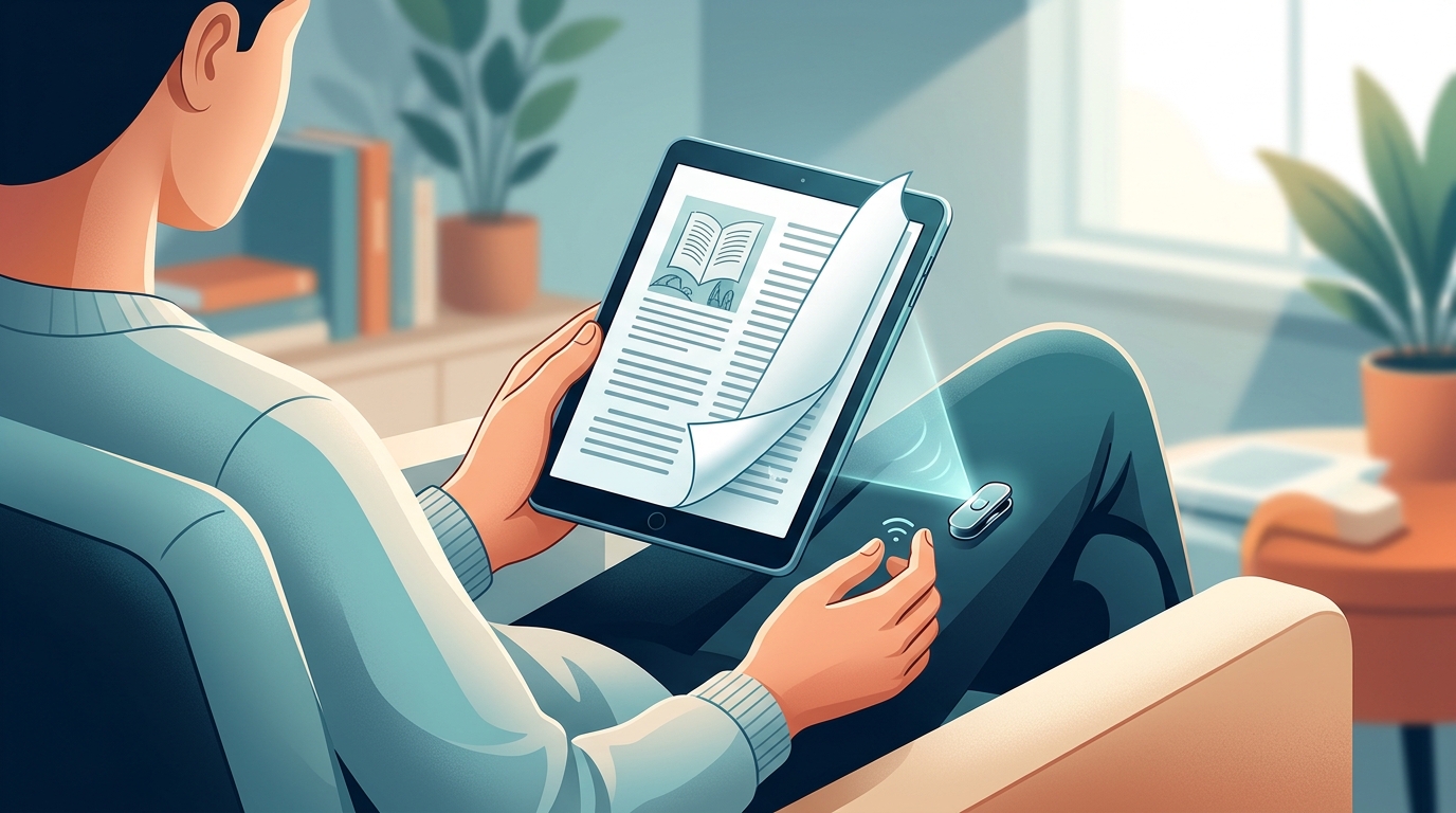 جهاز صغير جديد لتقليب صفحات الكتب الإلكترونية دون لمس الشاشة