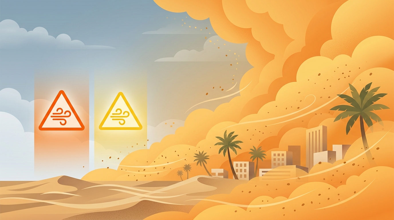 إنذاران برتقالي وأصفر.. أتربة ورياح على هذه المحافظات في الشرقية